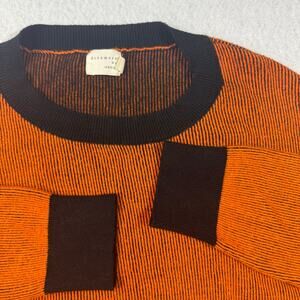 Dreamers by Debut XL Sweater Orange and Black Crew Neck Cozy Sporty Minimalist